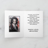 Handsome Dreamy Vampire Lord Happy Birthday Name Karte (Innenseite)