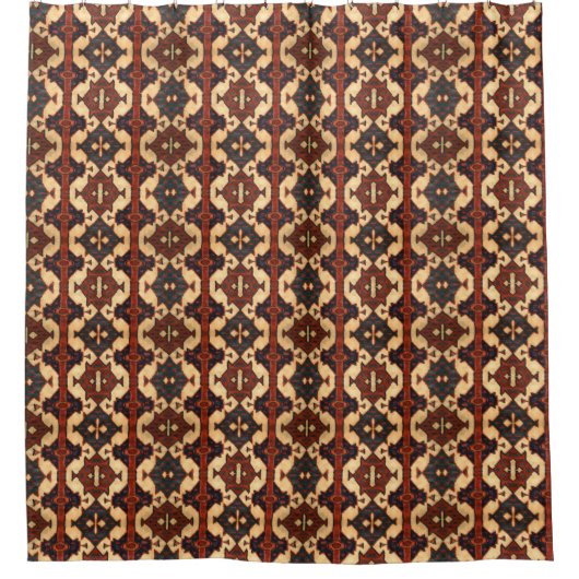 Handsome Earth Tones Oriental Rug Design Duschvorhang (Vorderseite)