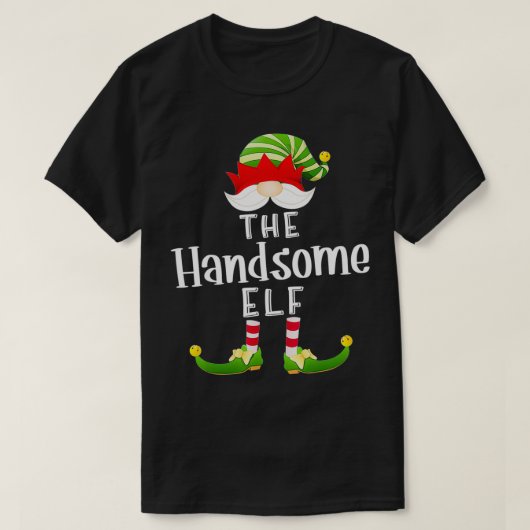 Handsome Elf Group Christmas Funny Pajama Party T-Shirt (Design vorne)