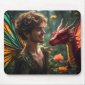 Handsome Fairy Red Dragon Design Mousepad (Vorne)