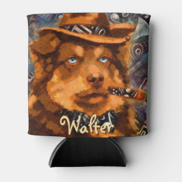 Handsome Gangster Hund mit Personalisierten blauen Dosenkühler