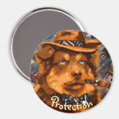 Handsome Gangster Hund mit Personalisierten blauen Magnet (Vorderseite/Rückseite)