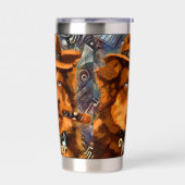 Handsome Gangster Hund mit Personalisierten blauen Thermobecher (Links)