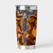 Handsome Gangster Hund mit Personalisierten blauen Thermobecher (Rechts)