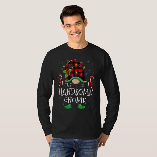 Handsome Gnome Buffalo Plaid Matching Family Chris T-Shirt (Vorne ganz)