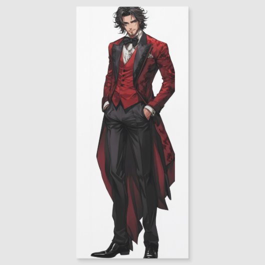 Handsome Gothic Gentleman Anime Magnetkarte (Vorderseite)