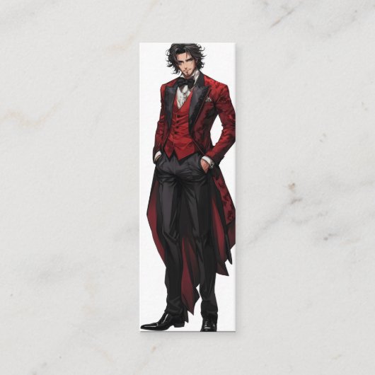 Handsome Gothic Gentleman Anime Mini Visitenkarte (Vorderseite)
