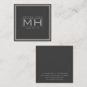 Handsome Gray & Dark Gray Beruflich (Infoback) Quadratische Visitenkarte (Vorne/Hinten)
