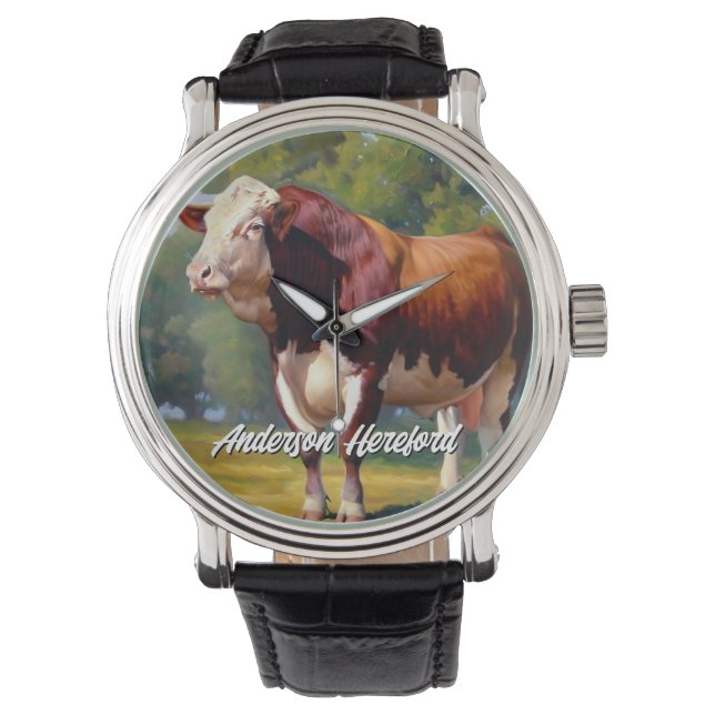 Handsome Hereford Bull Armbanduhr (Vorderseite)