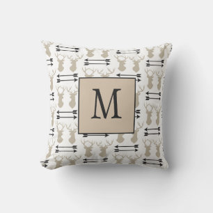 Handsome Hirschdesign Monogram Kissen