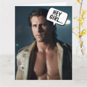 HANDSOME HUNK FUNNY GREETING CARD FÜR SIE KARTE (Gelbe Blume)