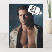 HANDSOME HUNK FUNNY GREETING CARD FÜR SIE KARTE (Vorderseite)