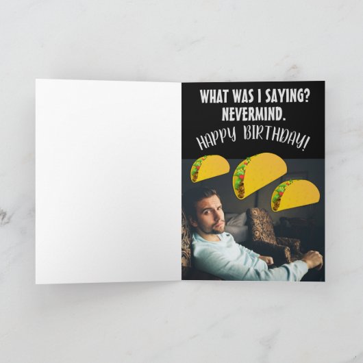 HANDSOME HUNK TACO BIRTHDAY FUNNY CARD FOR FRIEND KARTE (Innenseite)