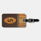 Handsome Imitate Mit Monogramm Gepäckmarke Holz Gepäckanhänger (Vorderseite horizontal)