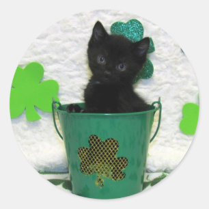 Handsome Jacks St. Patrick's Day - Katze / Kätzche Runder Aufkleber