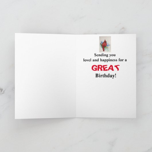 Handsome Kardinal Birthday My Grandson Bold Bird Karte (Innenseite)