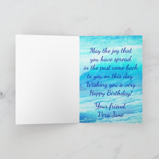 Handsome Kedge Anchor and Ocean Wave Birthday Card Karte (Innenseite)