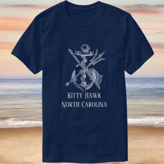 Handsome Kitty Hawk North Carolina Anchor T-Shirt