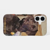 Handsome Labrador Retriever Texture Profile Custom iPhone 16 Hülle (Rückseite (Horizontal))