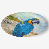 Handsome Macaw Parrot Pappteller (Schrägansicht)