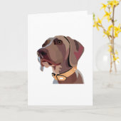 Handsome Männlich Weimaraner - jede Anwesenheitska Karte (Gelbe Blume)