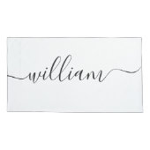 Handsome männlicher NAME White Black Script Kissenbezug (Rückseite)