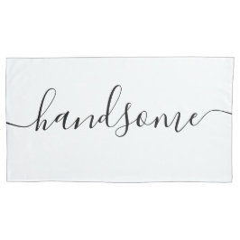 Handsome männlicher NAME White Black Script Kissenbezug