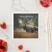 Handsome Moose Birthday Serviette (Beispiel)