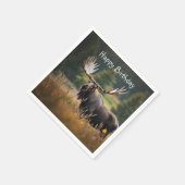 Handsome Moose Birthday Serviette (Ecke)