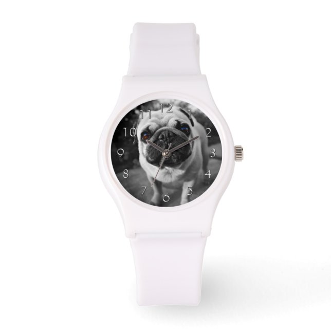 Handsome Mops Armbanduhr (Vorderseite)