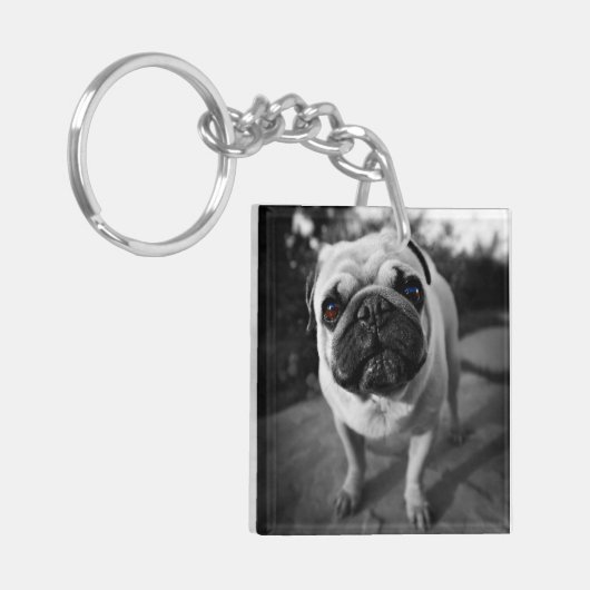 Handsome Mops Schlüsselanhänger (Vorderseite links)