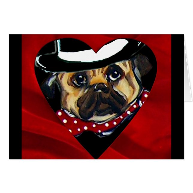 Handsome Mops Valentine (Vorderseite (Horizontal))