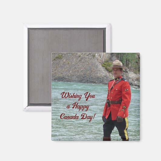 Handsome Mountie Happy Canada Day Funny Foto Magnet (Vorderseite/Rückseite)