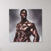 Handsome Musculular Black Man Canvas Print Leinwanddruck (Vorderseite)