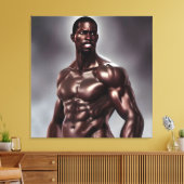 Handsome Musculular Black Man Canvas Print Leinwanddruck (Insitu (Wohnzimmer))