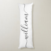 Handsome NAME White Black Script Reversible Seitenschläferkissen (Rückseite (Vertikal))