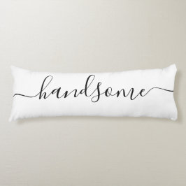 Handsome NAME White Black Script Reversible Seitenschläferkissen