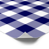 Handsome Navy and White Gingham Kariert Pattern Poster (Ecke)