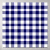 Handsome Navy and White Gingham Kariert Pattern Poster (Vorne)