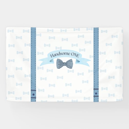Handsome One Baby Boy First Birthday Banner (Horizontal)