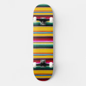 Handsome Orange Red Grüntöne Strip Pattern Skateboard (Vorderseite)