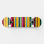 Handsome Orange Red Grüntöne Strip Pattern Skateboard (Horizontal)