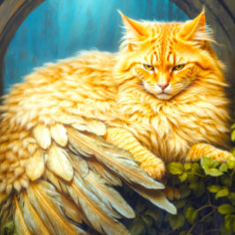 Handsome Orange Tabby Cat mit Schwanz Feathers Puzzle