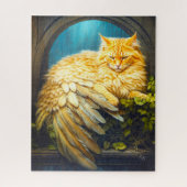 Handsome Orange Tabby Cat mit Schwanz Feathers Puzzle (Vertikal)