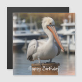 Handsome Pelican Birthday Magnetic Card Magnetkarte (Vorne/Hinten)