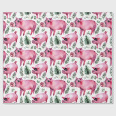 Handsome Pig Christmas Geschenk Wrap Geschenkpapier (Flach)