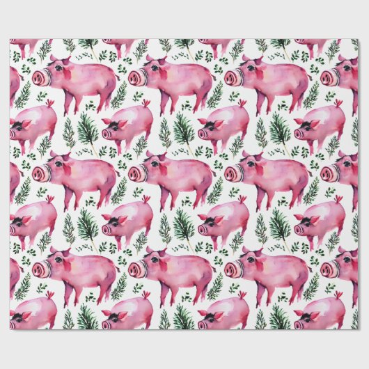 Handsome Pig Christmas Geschenk Wrap Geschenkpapier (Flach)