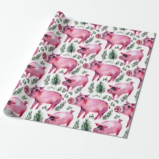 Handsome Pig Christmas Geschenk Wrap Geschenkpapier (Ungerollt)