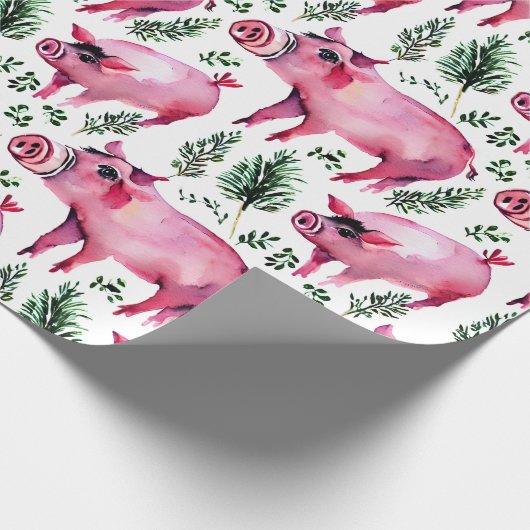 Handsome Pig Christmas Geschenk Wrap Geschenkpapier (Ecke)