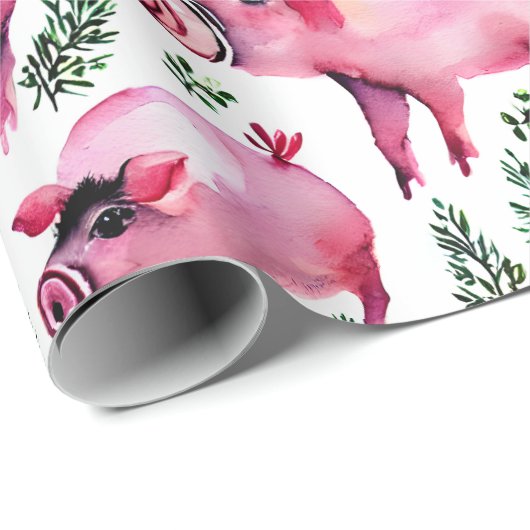 Handsome Pig Christmas Geschenk Wrap Geschenkpapier (Rolleneckpunkt)